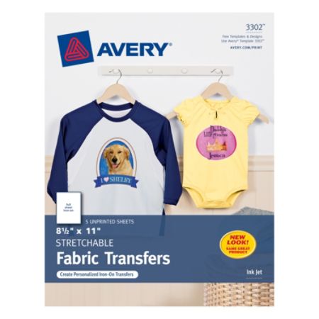 Avery Personal Creations T Shirt Transfers Stretchable Pack Of 5 Item 404215