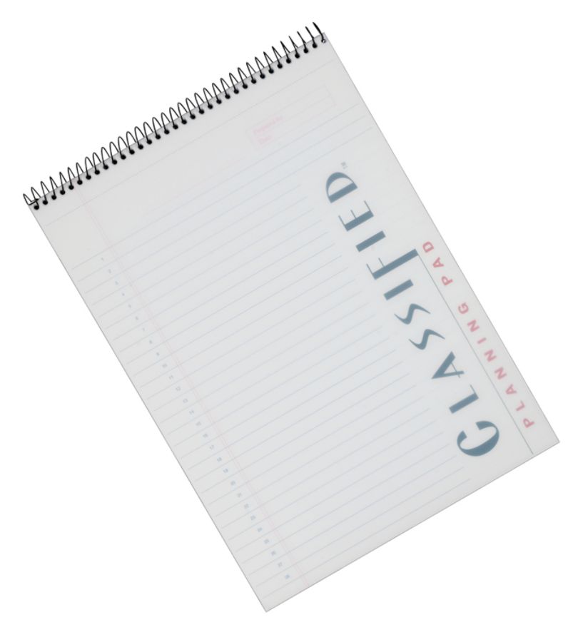 Classified C B Planning Pad 8 14 X 11 34 140 Pages 70 Sheets Frosty ...