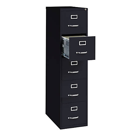 Workpro 5 Drawer Vertical File Cabinet Black Office Depot