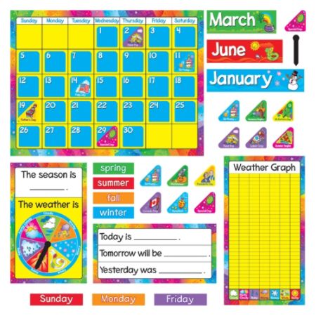 TREND Year Around Calendar Bulletin Board Set Multicolor Pre K Grade 8 ...