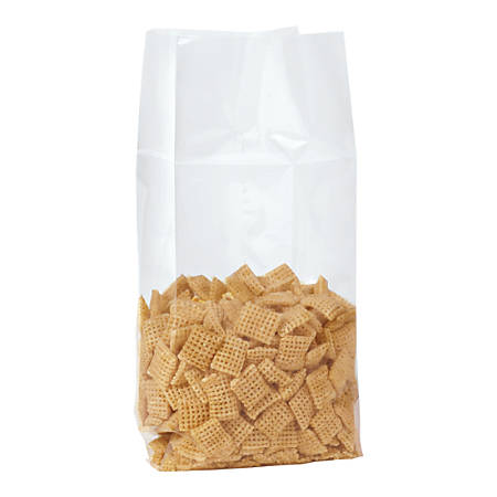 depot office polypropylene gusseted bags brand case clear 1000