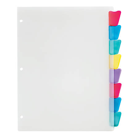 Office depot brand plastic dividers with insertable rounded tabs.