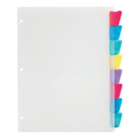 Office Depot Brand Plastic Dividers With Insertable Rounded Tabs