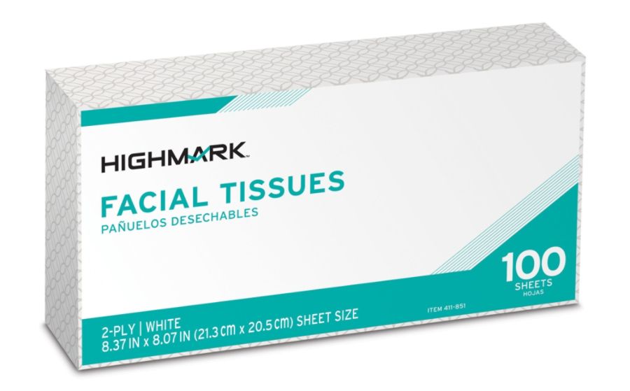 Highmark 2 Ply Facial Tissue Flat Box White 100 Tissues Per Box Case Of ...