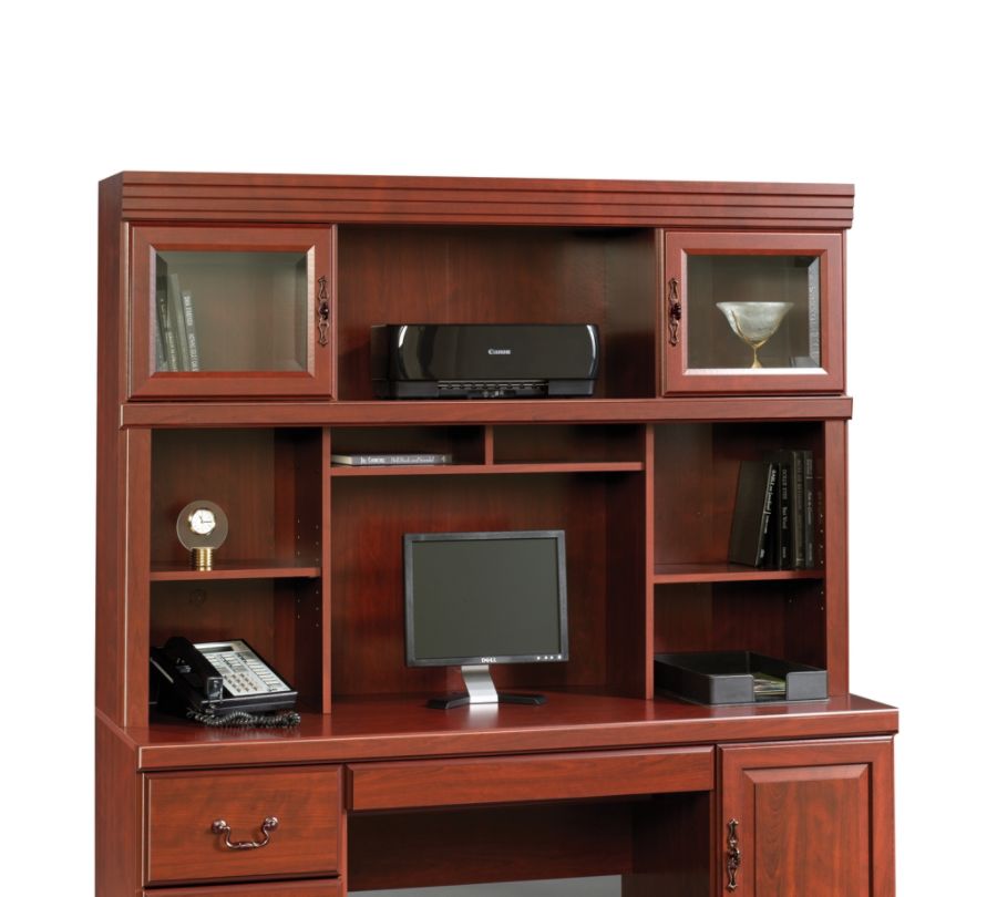 Sauder Heritage Hill Credenza Hutch Classic Cherry Zerbee