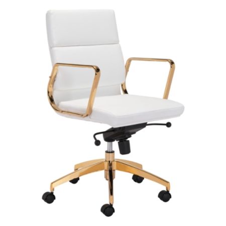 Zuo Modern Scientist Mid Back Office Chair Whitegold Office Depot