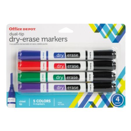 depot office tip dual dry brand markers erase pack chisel barrels assorted ink point colors