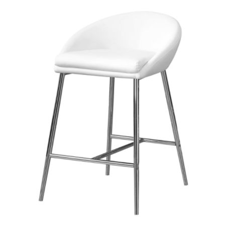 Monarch Specialties Counter Height Bar Stools Whitechrome Pack Of