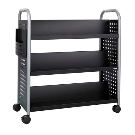 Safco Scoot Steel Book Cart 6 Double Sided Shelves 41 12 H X 41 14