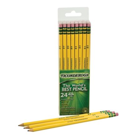 Dixon Ticonderoga Pencils 2 Medium Soft Lead Box Of 24 Pencils by ...