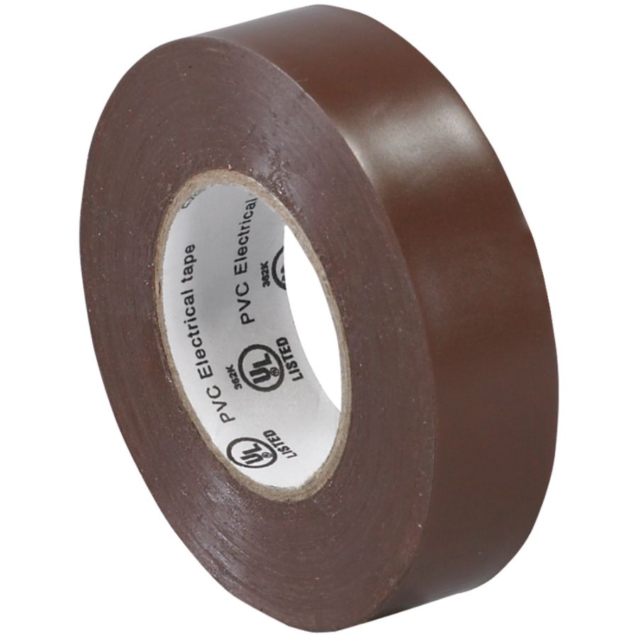 Tape Logic&reg; 6180 Electrical Tape, 1.25&quot; Core, 0.75&quot; x 60', Brown, Case Of 200