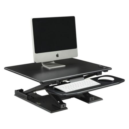 Lorell Electric Sit To Stand Desk Riser Black Office Depot