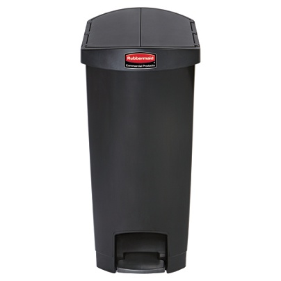 Black with  W Rubbermaid Premium Step-On Trash Can 13 Gal