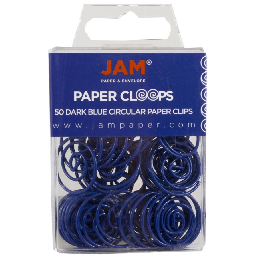 JAM Paper 50pk Circular Paper Clips - Dark Blue