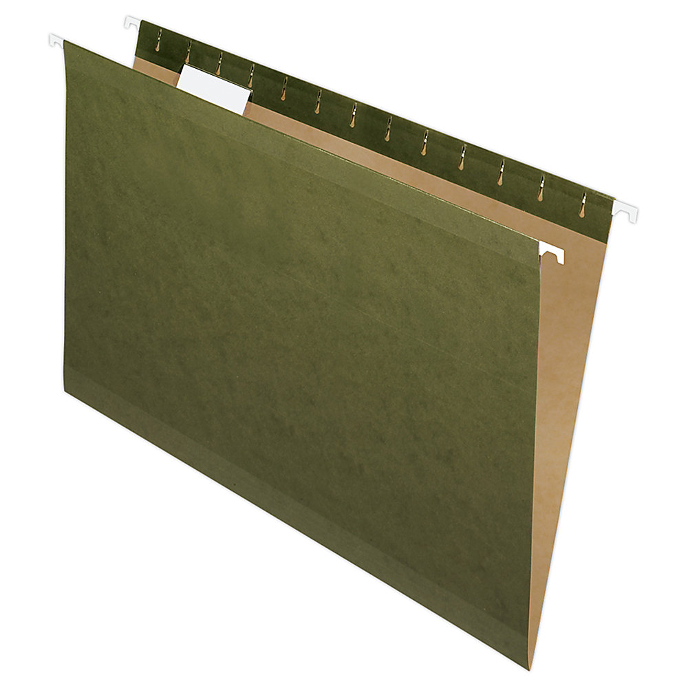 Pendaflex Reinforced Hanging Folders with 1/5 Tab, Legal - Green (25