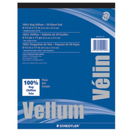 Staedtler Plain Vellum Paper 8 12 x 11 White Pack Of 50 Sheets - Office ...