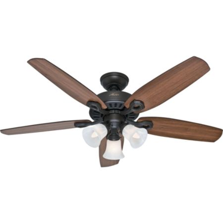 Hunter Fan 52 Builder Plus 5 Blades 52 Diameter 3 Speed Quiet Item 435554