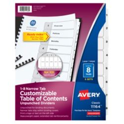 Avery Ready Index Table Of Contents Dividers A Z Tab Multicolor