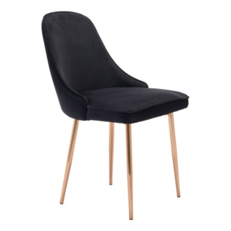 Zuo Modern Merritt Dining Chair Black Velvetrose Gold Office Depot