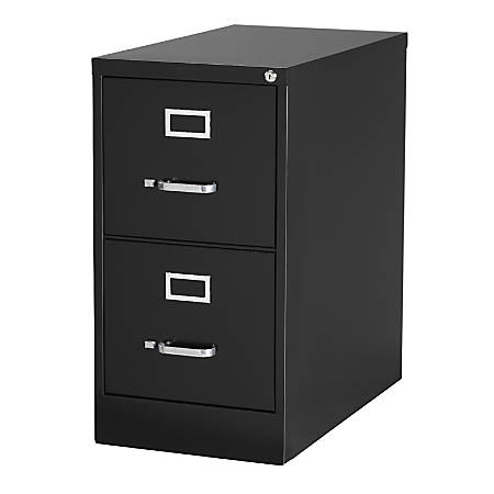 workpro® 26 1/2"d 2-drawer letter-size metal vertical file cabinet, black  item # 450029