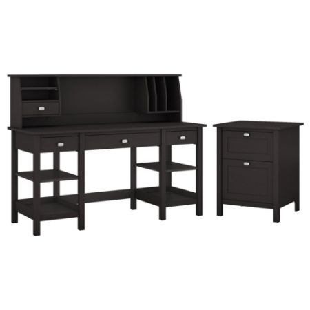Bush Furniture Broadview 60 W Desk With Storage Shelves Small