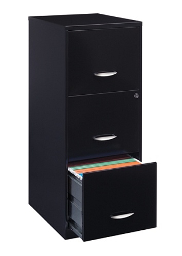 Realspace 18 D 3 Drawer Cabinet Black Office Depot