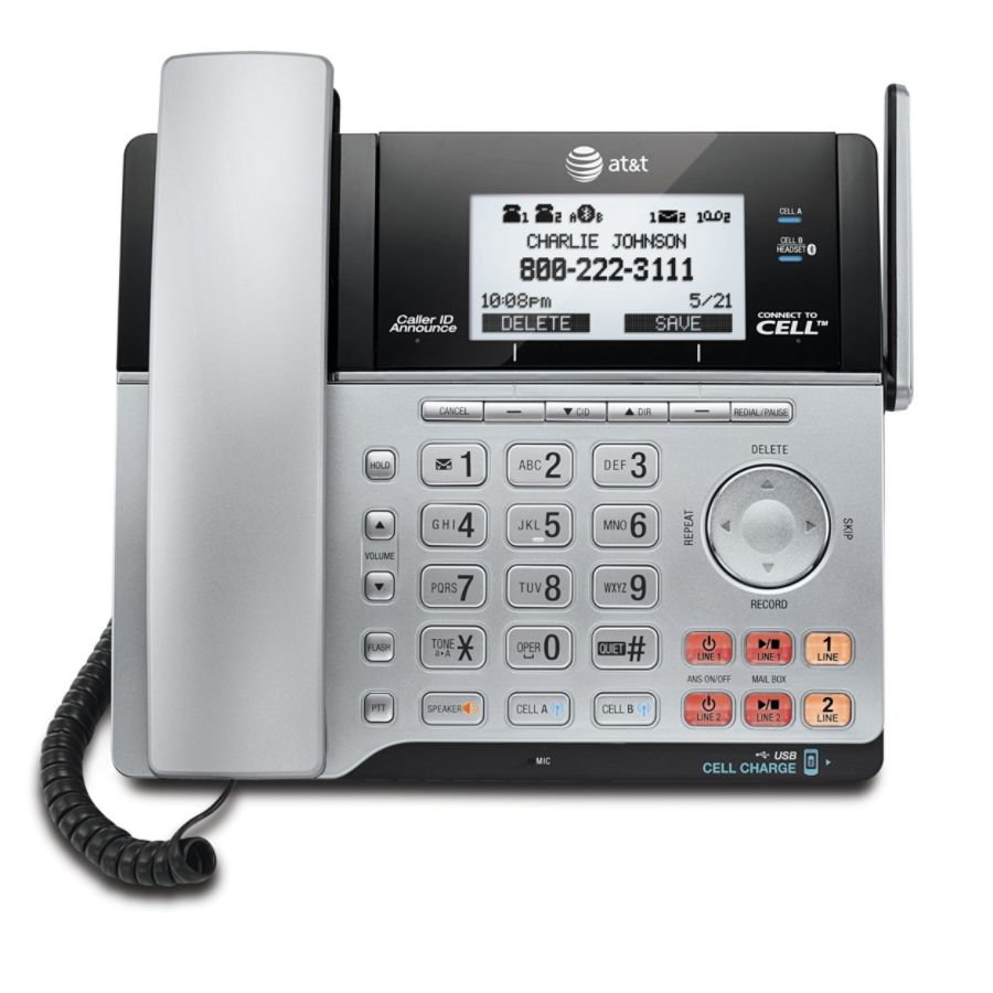 ATT TL86103 DECT 6.0 2Line Cordless Phone System W/ Bluetooth Connect