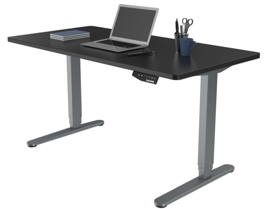 Loctek Electric Stand Up Desk Grayblack Office Depot