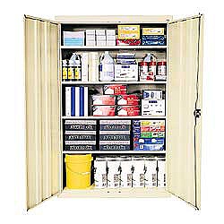 Sandusky Jumbo Steel Storage Cabinet 72 H X 46 W X 24 D Putty