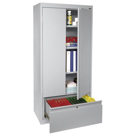Sandusky Full Height Steel Storage Cabinet With Drawer 64 H X 30 W