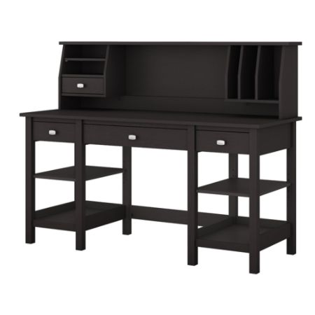 Bush Furniture Broadview 60 W Desk With Storage Shelves And Small