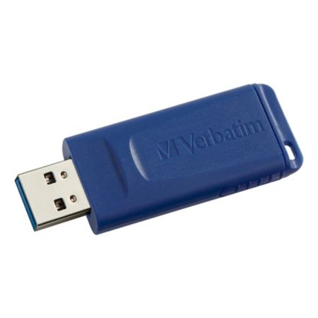 Verbatim 128GB USB Flash Drive Blue 128 GB Blue 1 Pack Retractable ...