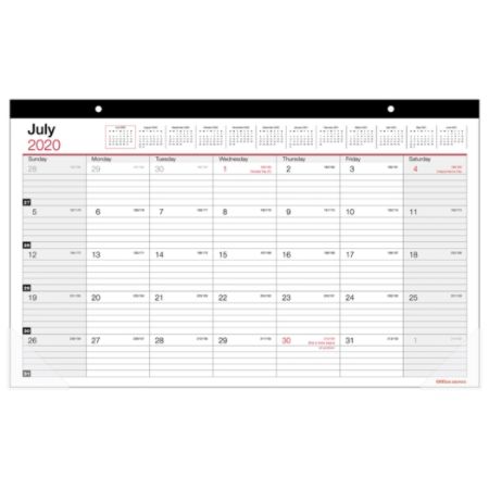 Office Depot Monthly Academic Desk Calendar 17 34 X 10 78