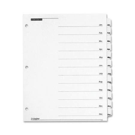 Cardinal Onestep Printable Table Of Contents And Dividers 8 1 2 X 11 January December White Item 461640