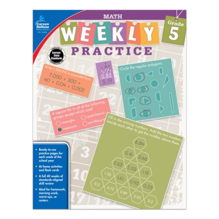 Carson Dellosa Math Weekly Practice Workbook Grade 5 ...