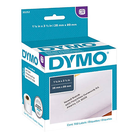 30252 Compatible Address Labels for DYMO 1-1/8'' x 3-1/2'' 350 labels/roll