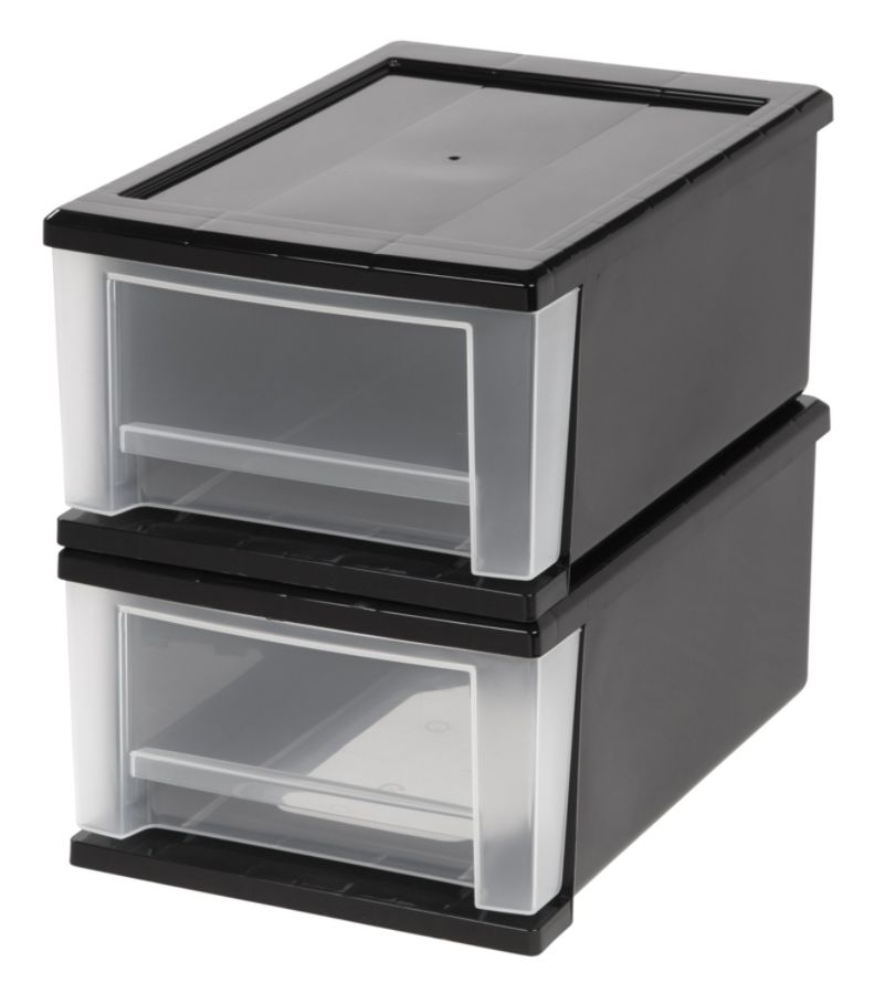 Office Depot Brand Small Stacking Drawer Black Clear Zerbee