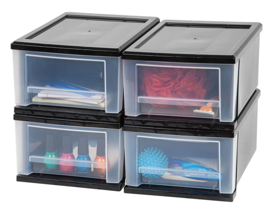 Office Depot Brand Small Stacking Drawer Black Clear Zerbee