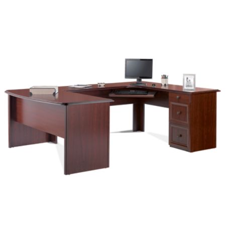 Realspace Broadstreet 65 U Desk Cherry Office Depot