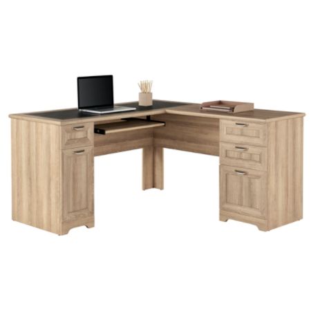 Realspace Magellan L Desk Blonde Ash Office Depot