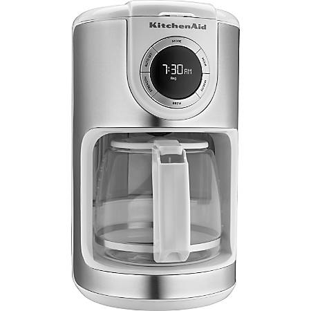 KitchenAid 12 Cup Glass Carafe Coffee Maker White by fice Depot #0: vw etz00 KitchenAid 12 Cup Glass Carafe Coffee Maker White by fice Depot #0: vw etz00