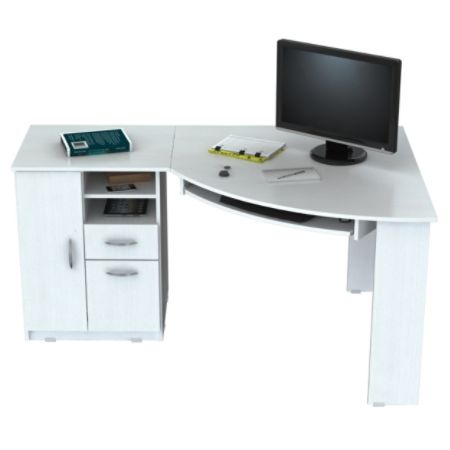 Inval Corner Computer Desk Washed Oak Office Depot