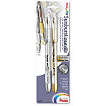 Pentel Arts, PENK908MBP2XZ, Pentel Sunburst Metallic Color Permanent Gel Pens, 2 / Pack