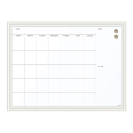 U Brands Magnetic Dry Erase Calendar 40 x 30 White D cor Frame Office