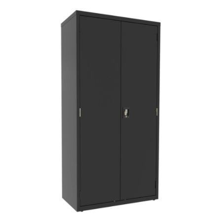 Lorell Locking Janitorial Cabinet Black Office Depot