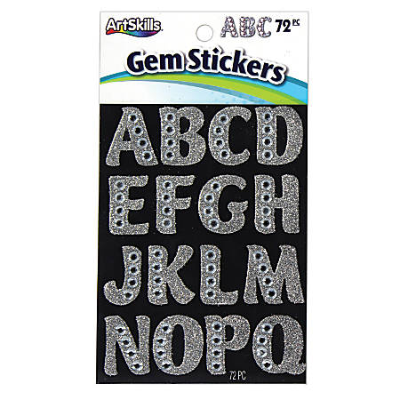 artskills gem stickers alphabet pack silver custom