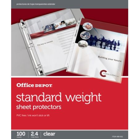Office Depot Brand Standard Weight Sheet Protectors 8 12 X 11