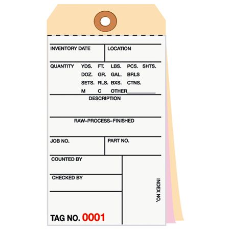 Manila Inventory Tags 3 Part Carbonless 0 499 Box Of 500 by Office ...