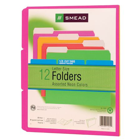 Smead Action File Folders 13 Cut Tab Letter Size Assorted Colors Pack ...