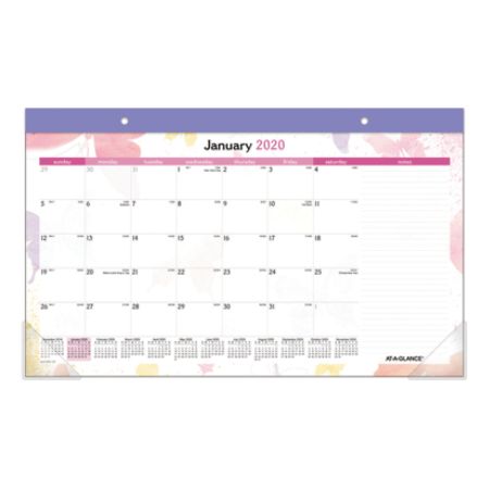 At A Glance Watercolors Compact Monthly Desk Pad Calendar 12